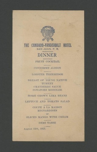 Antique menu the - /,